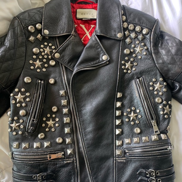 gucci studded leather jacket